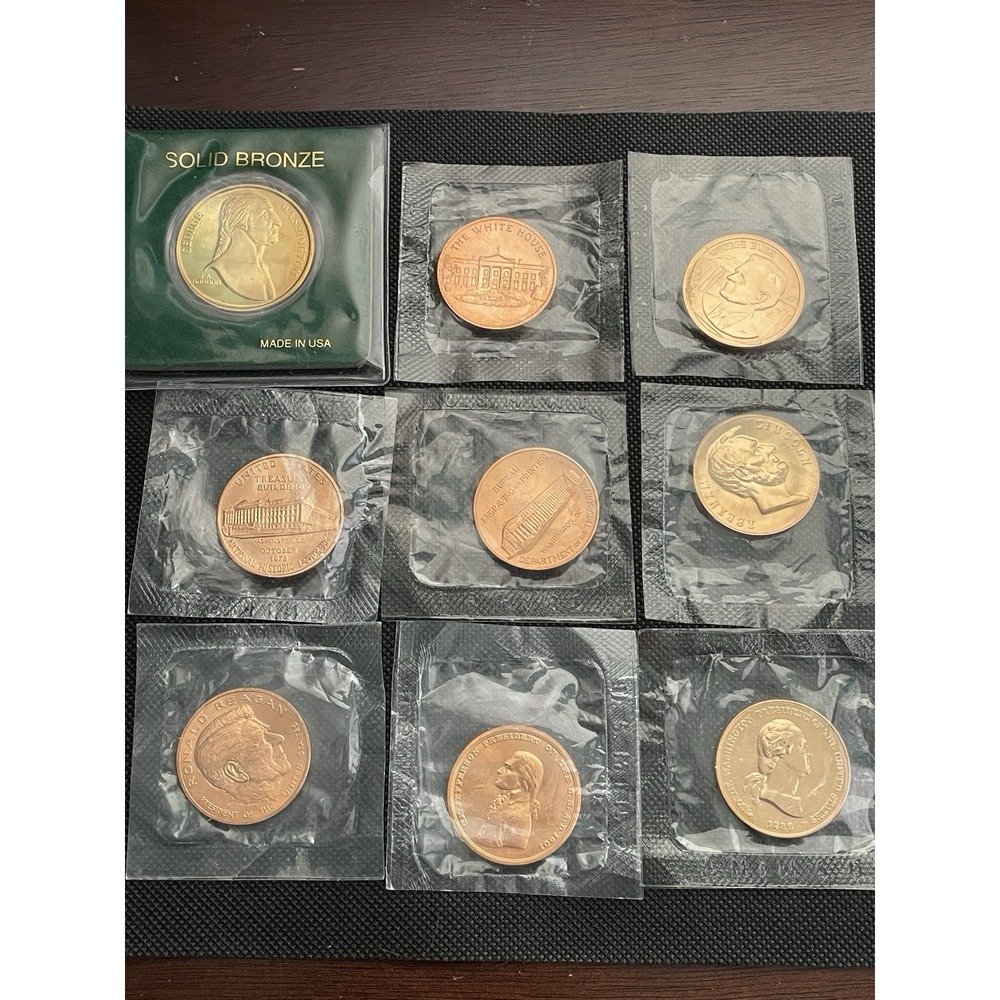 US Mint‎ Presidential and DC Building Series Bronze Medallions Sealed Lot of 8